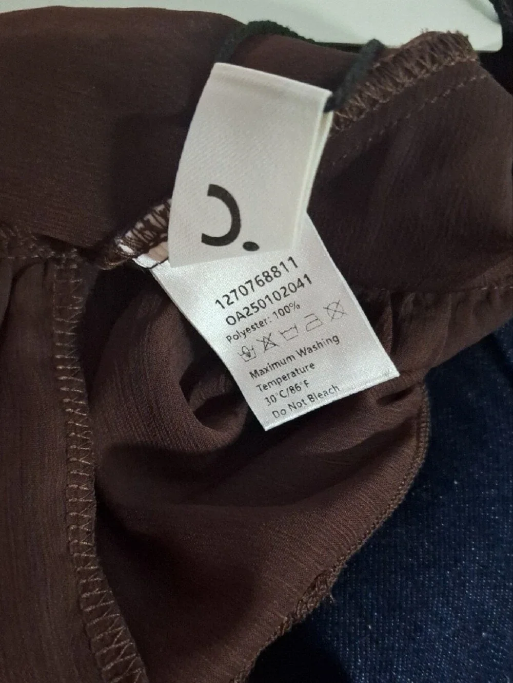 Commense Chocolate Brown Sheer Ruffle Mini Dress - Picture 5 of 5